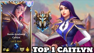 Wild Rift Top 1 Caitlyn Battle Academia Skin Gameplay Rank Sovereign [upl. by Guenevere889]