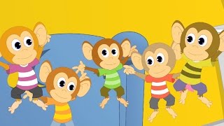 Five Little Monkey Jumping On The Bed  Nursery Rhymes  Kids Songs [upl. by Nerhe]