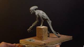 Xenomorph type creature in oil based clay turntable [upl. by Erbes]