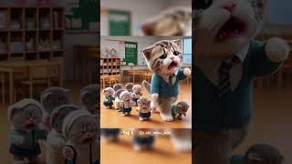 How does the cat teacher deal with crying kindergarten kittensai aiartist aiart cat catlovers [upl. by Radnaxela646]