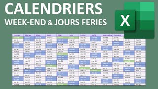 Calendrier Excel avec WeekEnd et jours fériés [upl. by Eisenstark]