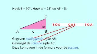 Zijden berekenen in driehoek gegeven hoek en rechte zijde [upl. by Inalial]