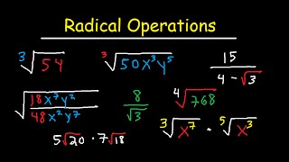 Simplifying Radical Expressions Adding Subtracting Multiplying Dividing amp Rationalize [upl. by Trebornhoj944]