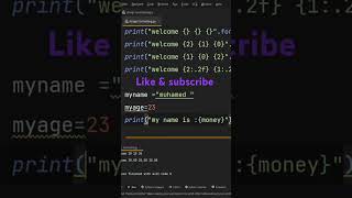 Python f strings shortsfeed subscribe [upl. by Annawot857]