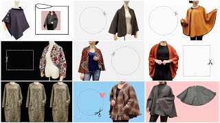 ✅ 9 most beautiful and easy to sew poncho coat styles for beginners [upl. by Eagle]