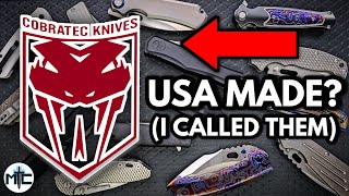 Are Cobratech Knives Made In The USA I Called Them And Asked TKG 223 [upl. by Ylla]