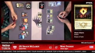 Pro Tour Khans of Tarkir Semifinals Standard Shaun McLaren vs Mike Sigrist [upl. by Neliak]