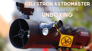 CELESTRON ASTROMASTER 130EQ REFLECTOR TELESCOPE  UNBOXING  SPACE ARCADE [upl. by Smailliw]