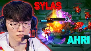 t1 faker sylas shows how to destroy ahri worlds 2024 [upl. by Leasia]