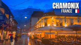 Chamonix France 🇫🇷 Snowy Evening Walk in a Magical French Alpine Town【4K HDR】 [upl. by Nollahp]