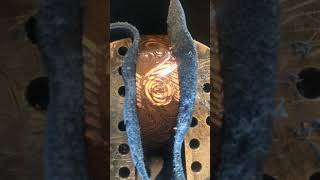 Hand Engraving with a flat scorper graver handmade jewelry ring [upl. by Gittel]