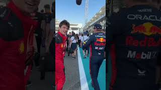 Max Verstappen and Charles Leclerc trolling each other [upl. by Leuname]