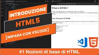 Impara con VSCode Introduzione a HTML 1 Nozioni di base di HTML [upl. by Gaylord]