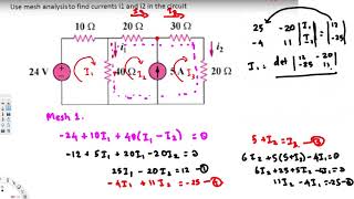 Mesh analysis with supermesh Solution  Circuit Analysis [upl. by Ayn]