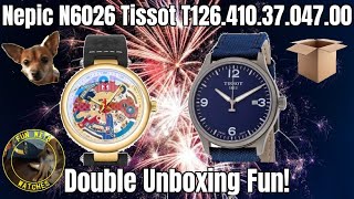 Nepic N6026 Tissot T1264103704700 Watch Double Unboxing Fun [upl. by Einahpets]