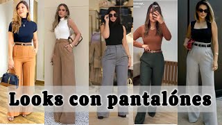 LOOKS CON PANTALONES DE MODA 202425 outfits ELEGANTES [upl. by Ewens]