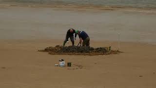 Digging Lugworm Sheringham 19 Sept 2017 [upl. by Botti]