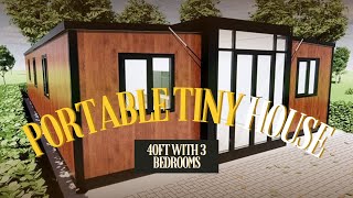 40FT Tiny House to Live in Portable Prefab House with 3 Bedroom1 Full Equiped Bathroom and Kitchen [upl. by Ahsoik]