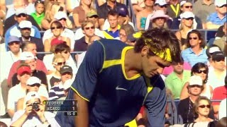 2005 US Open Federer vs AgassiHD60FPS [upl. by Madella]