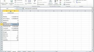 Medidas de tendencia central y dispersión en un sólo paso  Estadística en Excel [upl. by Nosnevets]