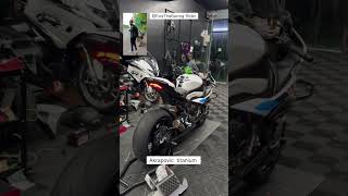 BMW s1000rr Akrapovic titanium Full system exhaust 😱 motor sport bmws1000rr viralshort throttle [upl. by Malissia]