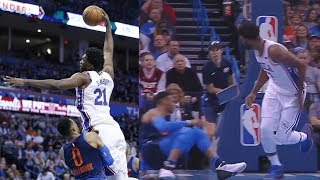 Joel Embiid Dunks on Russell Westbrook 76ers vs Thunder 201718 Season [upl. by Aseram840]