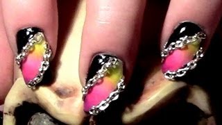 Gradient  Rock Chain  Nail Design zum selber machen Tutorial  Ombre Nageldesign [upl. by Nitsirk]