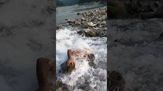 Bathing at the confluence of Dudh Koshi and Kokaha rivers [upl. by Vatsug]