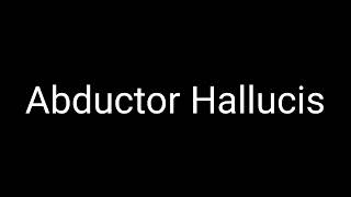 how to pronounce abductor hallucis [upl. by Anpas]