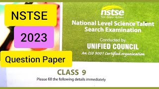 NSTSE 2023 Class 9 Question Paper [upl. by Duomham]