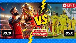 LIVE RCB VS CSK T10 MATCH cricket 24 IPL AUCTION IN C24 live cricket viral [upl. by Hildagard]