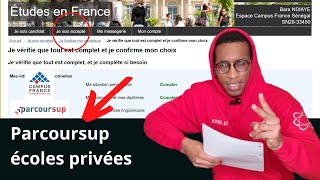 Comment remplir la partie je suis accepté  Campus France Parcoursup écoles privées [upl. by Merline704]