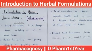 Introduction to Herbal Formulations  complete  Chapter14  Pharmacognosy D Pharm1stYear [upl. by Celina118]