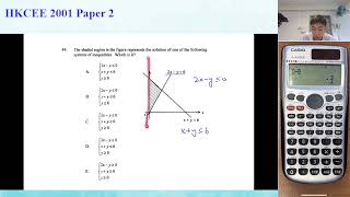 HKCEE 2001 Paper 2 Q49 LP given graph [upl. by Etz]