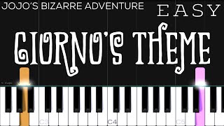 Giorno’s Theme  Jojo’s Bizarre Adventure Golden Wind Main Theme  EASY Piano Tutorial [upl. by Yona529]