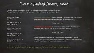 Proces dysocjacji jonowej zasad Dysocjacja elektrolityczna [upl. by Grous453]