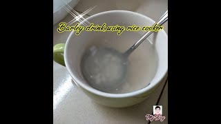 Cooking barley drink using rice cooker [upl. by Ahsiym]