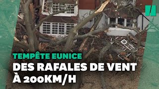 Tempête Eunice des dégâts impressionnants en France et au RoyaumeUni [upl. by Raffo]