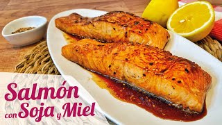 SALMON CON SOJA Y MIEL 🐟 Receta de salmón con salsa rica rica [upl. by Domini155]