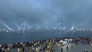 Incredible evening watching light show at Dalian Xinghai square video viral Creative Life [upl. by Elletsirk]