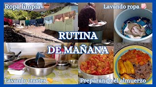 RUTINA DE MAÑANA ✅ Lavando ropa a mano 🧺🧼 Preparando el almuerzo [upl. by Rehtaeh]