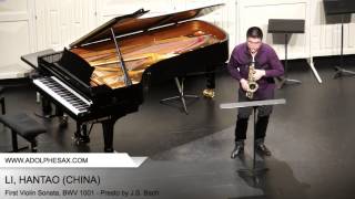 Dinant 2014  Li Hantao  First Violin Sonata BWV 1001  Presto by JS Bach [upl. by Junius18]