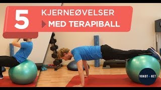 5 Kjerneøvelser på Terapiball Hjemmetrening [upl. by Kryska]