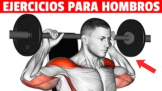 ✅ Los Mejores 5 EJERCICIOS PARA LOS HOMBROS Solo Con Barra Y Mancuernas [upl. by Atiker]