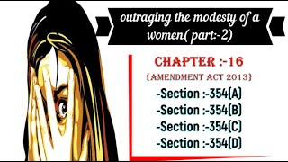 IPC outraging the modesty of a women  Chapter 16  Section 354ABCD [upl. by Rois]