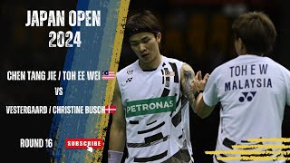 Chen Tang JieToh Ee Wei 🇲🇾 Vs Mads VestergaardChristine Busch 🇩🇰  Japan Open 2024 [upl. by Oicatsana]