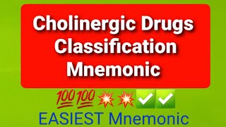 Classifications of Cholinergic Drugs with Mnemonic [upl. by Adnuhsor]