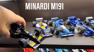 F1 Model 124 Minardi M191 Pierluigi Martini 1991 display case [upl. by Nakada]