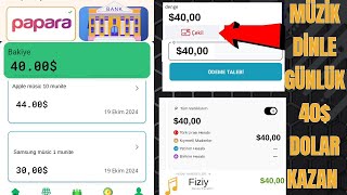 MÜZİK DİNLE 40 DOLAR KAZAN  internetten para kazanma  bedava para kazanma [upl. by Adnuahsor516]