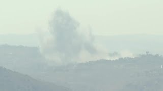 Smoke seen rising in southern Lebanon near border with Israel [upl. by Eniotna]